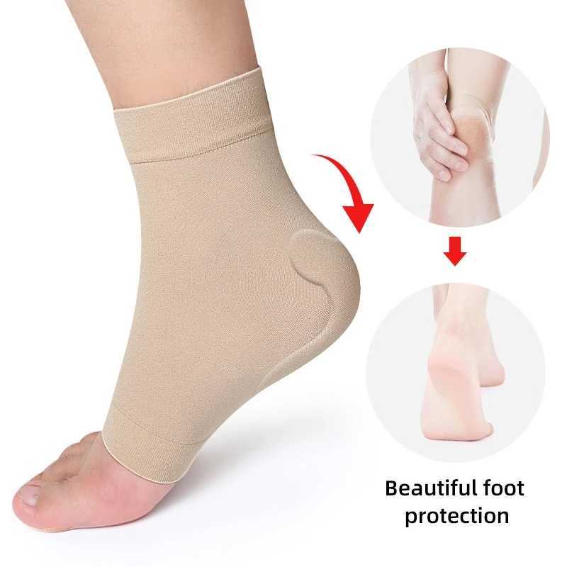 2 Pcs/Pair Anti Fatigue Foot Sleeve Elastic Gel Foot Sleeve Anklet Protective Gear Sports Ankle Brace Compression Socks Y240913