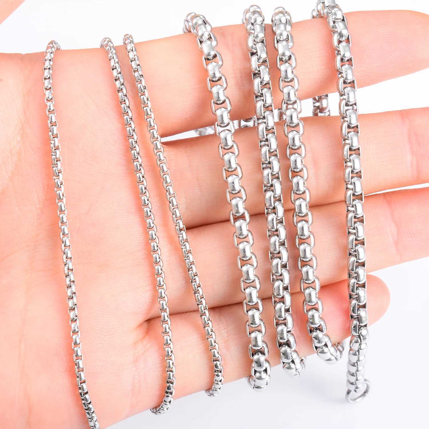Stainless Steel 2mm/3mm/4mm/5mm Thickness Gold Color Link Chain Bracelet Classic Curb Hip Hop Punk Jewelry Brithday GiftX240913