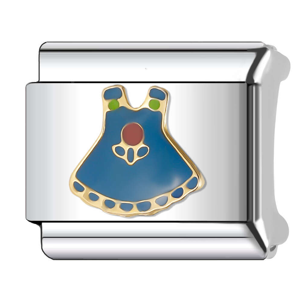 New Women's Gift Colorful Beautiful Bead Italian Charms Links Bangle Beads Fit 9mm Stainless Steel Bracelet Making DIY For Women Fashion Jewelry