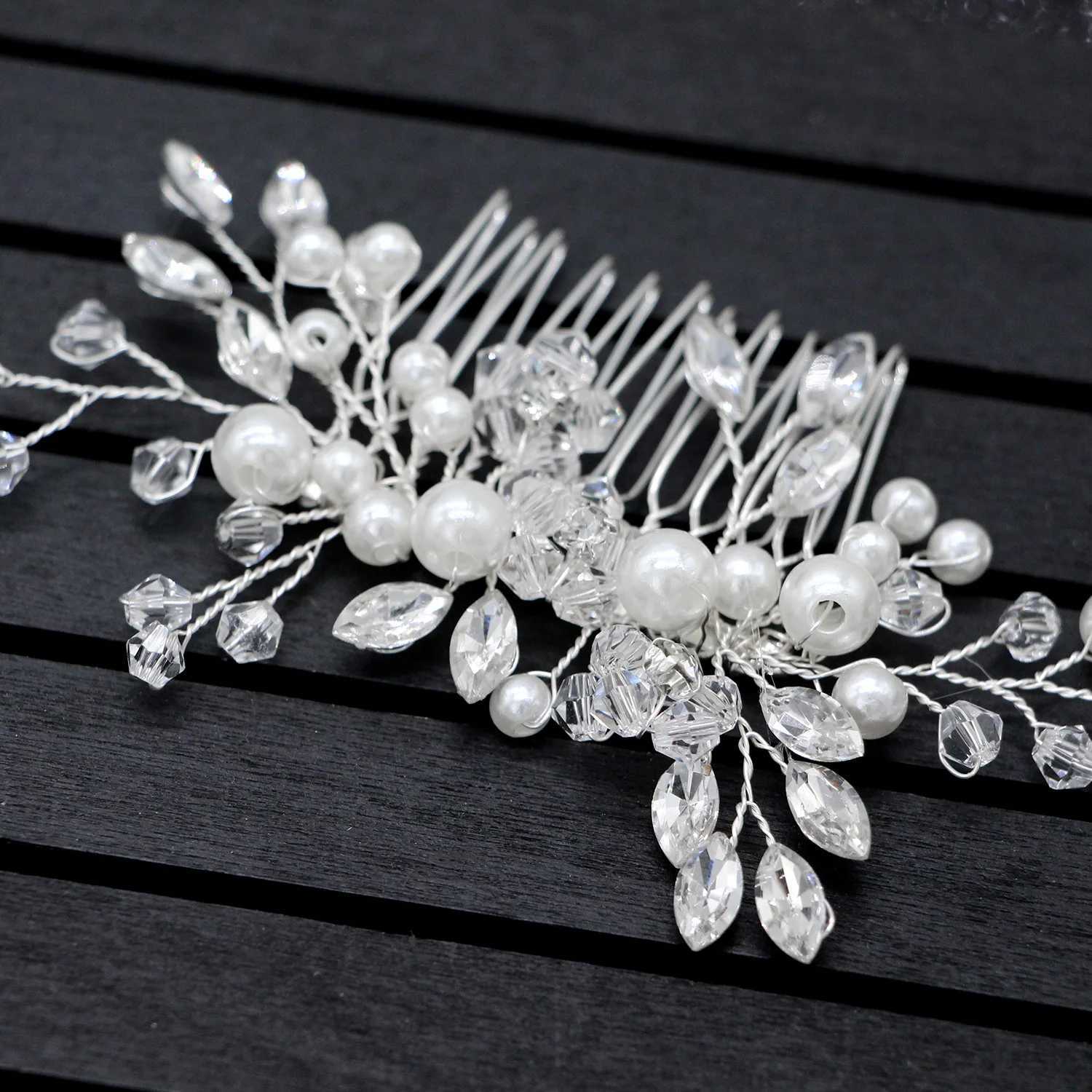 Pearl Rhinestone Bridal Tiaras Hairbands for Women Accessories Hair Ornaments Gold Color Jewelry HeadwearX240913