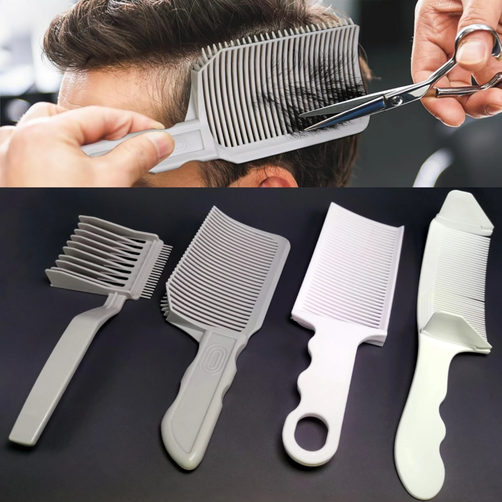 123Pcs Barber Fading Comb Clipper Blending Flat Top Hair Cutting Fade Stying For Men Heat Resistant Brush Salon 240911