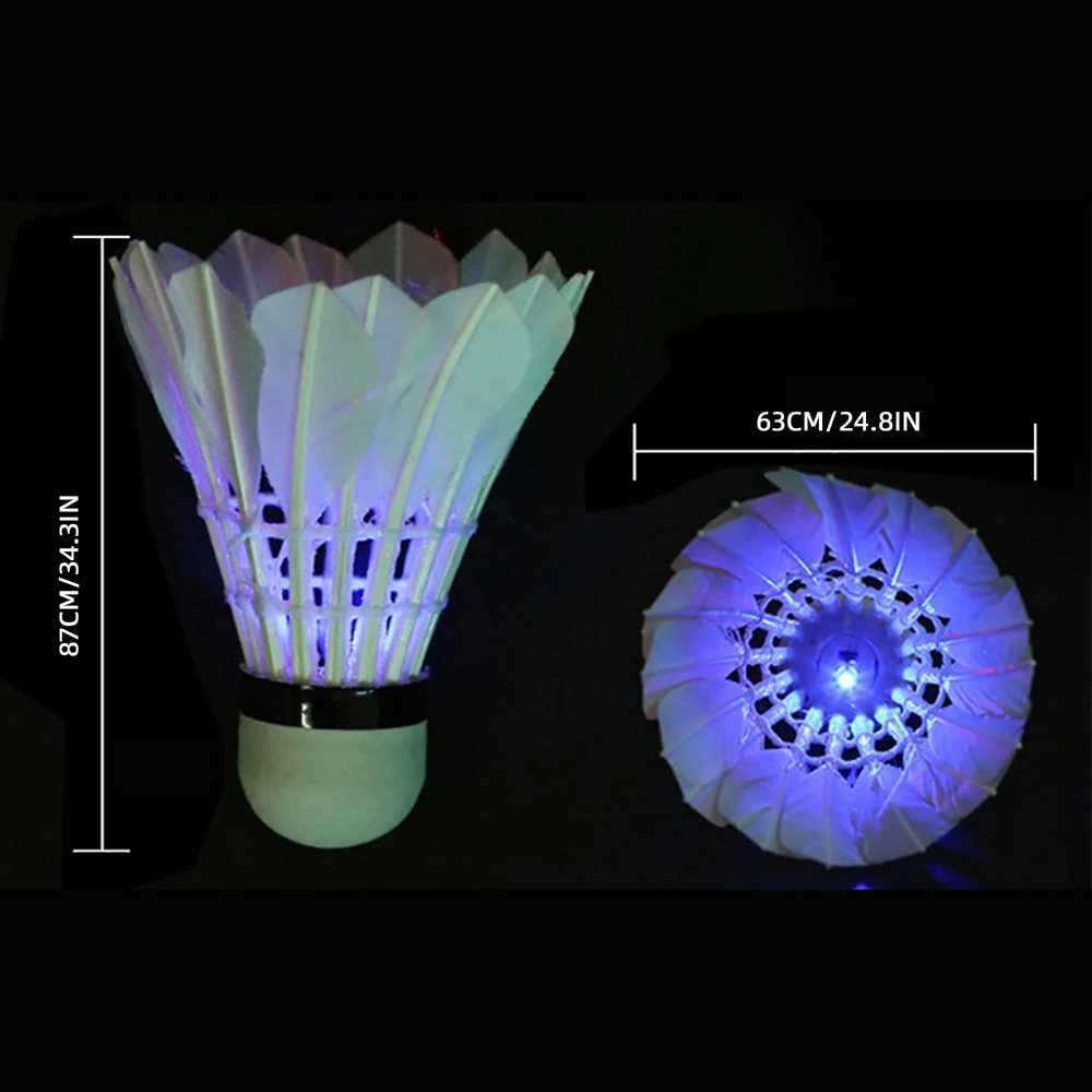 4/8Pcs Lighting Badminton Head LED Luminous Colorful Goose Feather Shuttlecock Outdoor Sports Entertainment Night Training Ball Y240912