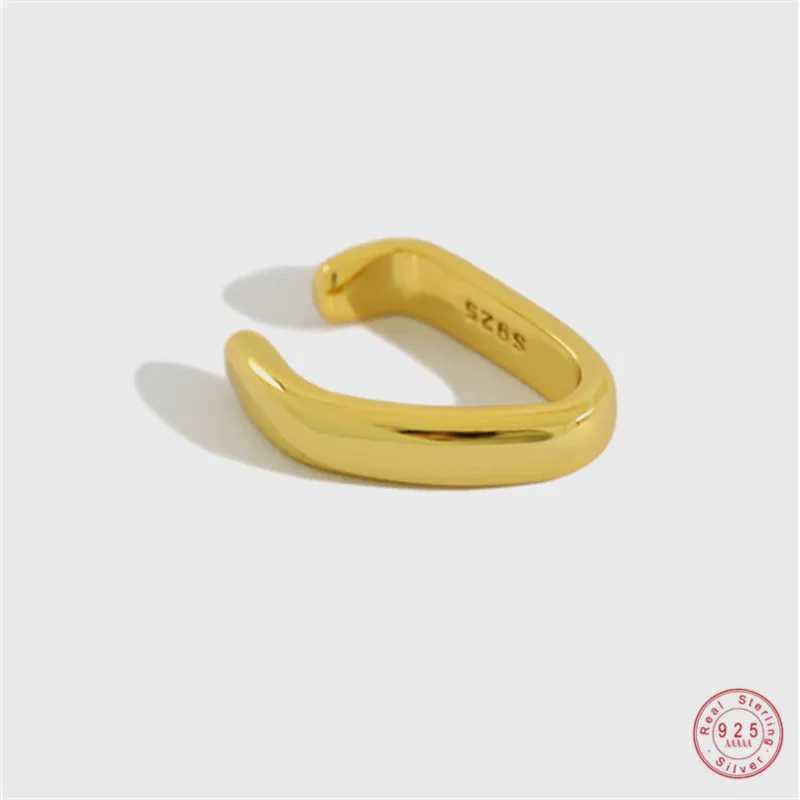 925 Sterling Silver European Simple Geometric Square Ear Bone Clip Women No Pierced Punk Hip Hop Street Art Party JewelryX240913