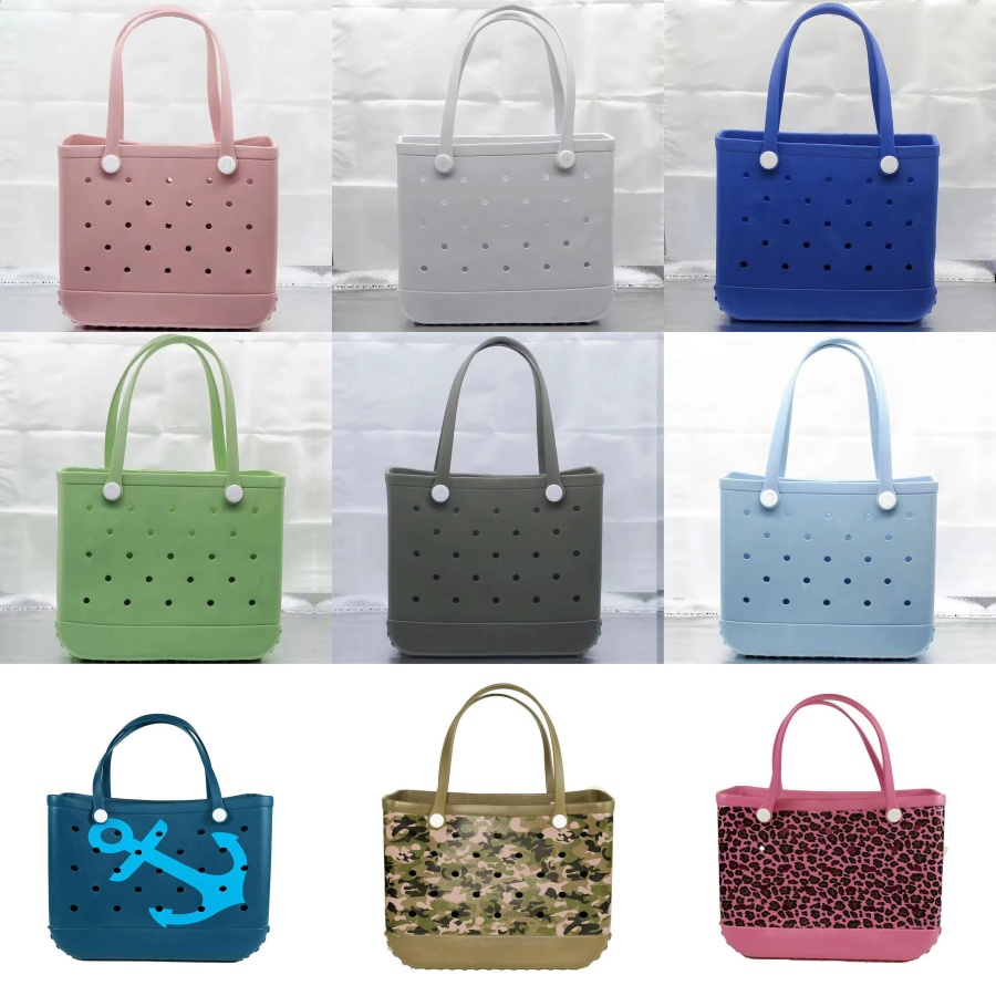 Designer Beach Bag Hole Bag Beach Storage Bag Handbag Printed EVA Outdoor Basket Pet Bag Super multi-color style Tote bag