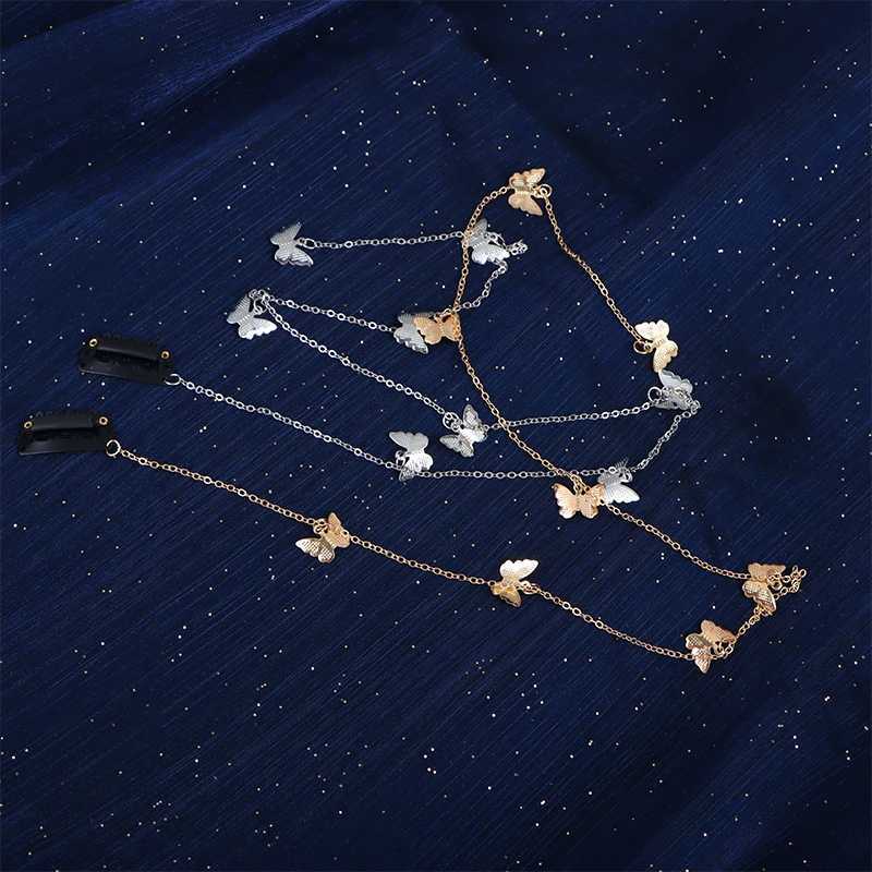 Women Fashion Metal Braided Hair Chain Gold Color Butterfly Hair Chain Girl Long Tassels Hairpin Hair Accessories DecorX240913