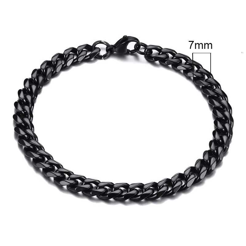 New 7mm Colorful Stainless Steel Cuban Chain Handmade Bracelet For Men Women Punk Goth Charm Hand Chain Bracelets Jewelry Gift XJ250707