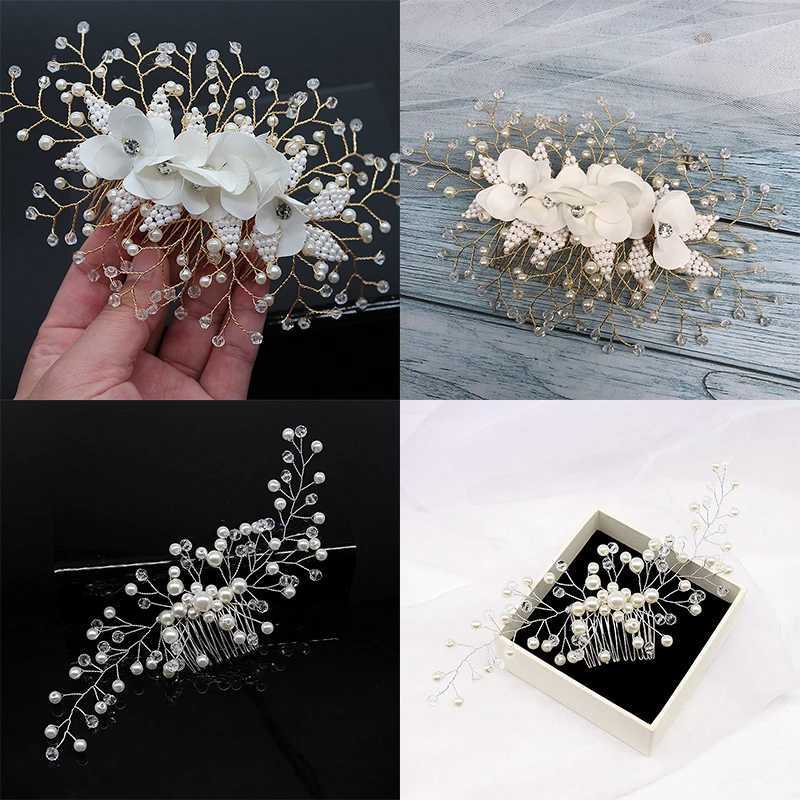 Wedding Elegant Crystal Bride Hair Comb Headwear Flashing Ornaments Rhinestone Pearl Bridal Hair Clip Accessories JewelryX240913