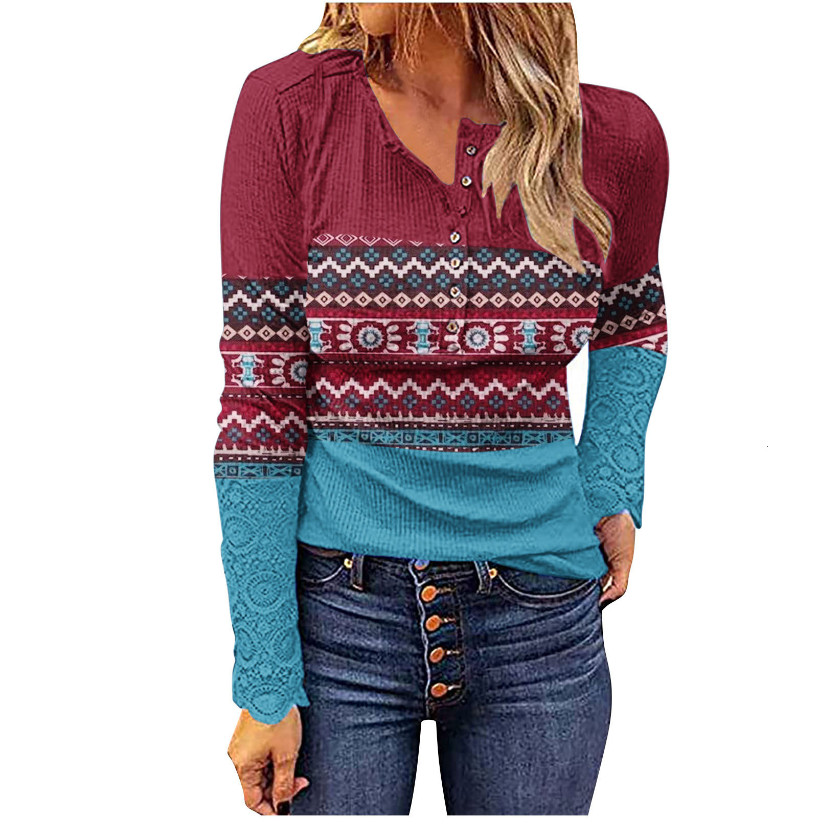 Autumn and winter western ethnic style knitted sweater base shirt
