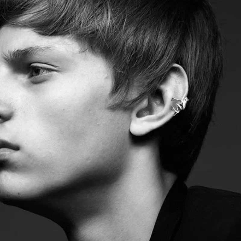 Fashion Retro Ear Clip Without Ear Holes Punk Frog Ear Bone Clip Single Minimalist Earrings Party Jewelry GiftsX240913