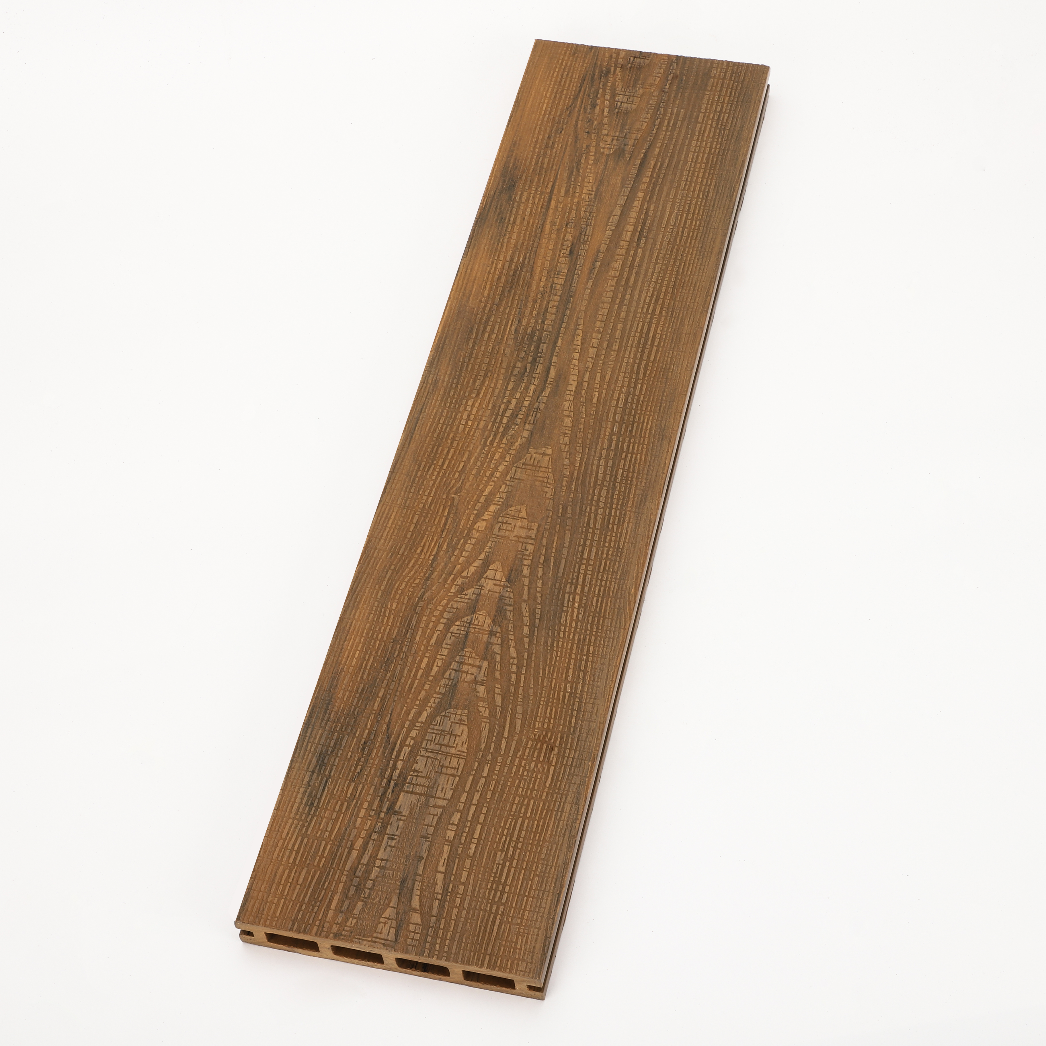 Hot outdoor waterproof 3D embossed square hole wood grain wood plastic floor
