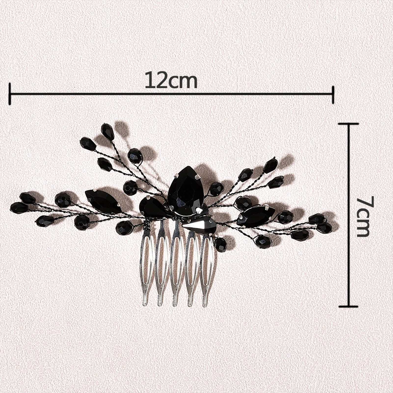 Fashion Side Hair Coombs Tiaras For Women Black Rhinestone Hairpin Hair Clips Girls Daily Headwear Fashion Wedding Bride JewelryX240913
