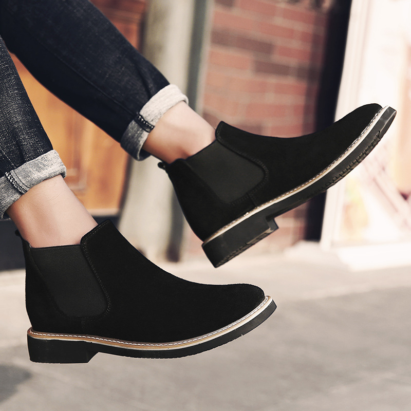 Suede Faux Men's Fashion Warm Casual Slip-On New Tide Shoes for Man Ankle High Top Boots Men Size 48 83ec