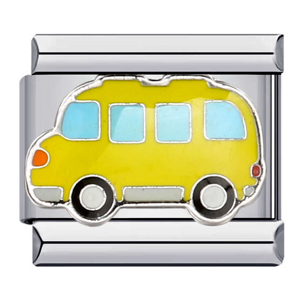 Spring Titanium Gold-Plated enamel Cartoon DIY beadBracelet Italian Charm Bracelet Italian Charm Links Stainless Steel Fit 9Mm Bracelet Jewelry DIY Ma