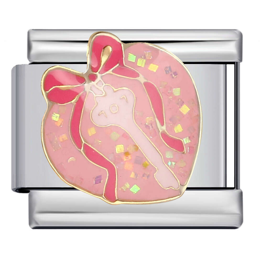 Bead Fashion Enamel Titanium Steel Bracelet DIY Strap Chain Children's Toy Gift Italian Charm Links Fit 9Mm Bracelet Jewelry DIY Making Gifts