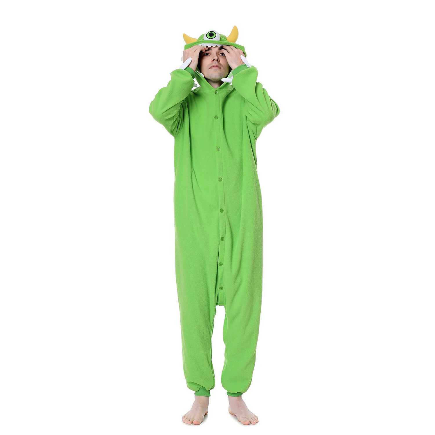 Unisex Cartoon Onesies Sullivan Mike Men Women Couple Pajamas Green Blue Funny Cute Jumpsuit Halloween Festival Outfit Overalls Y240913
