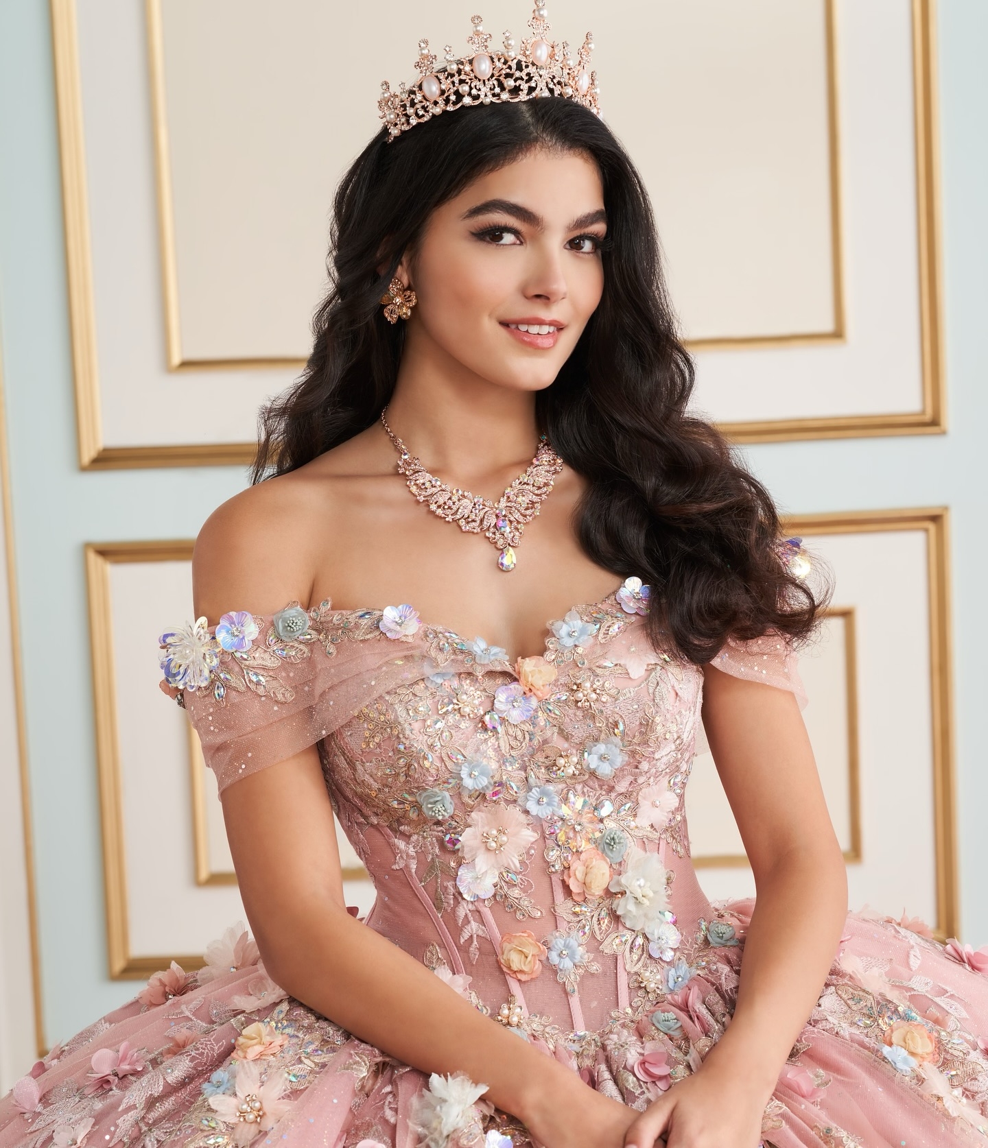 Princess Pink Quinceanera Dresses Off The Shoulder Ball Gown Sweet Dress Appliques Lace Tull Birthday Party Vestidos De D