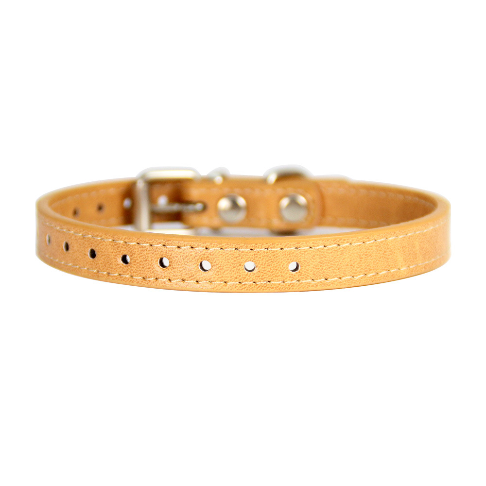 PU leather pet collar Solid color small and medium-sized for cats and dogs decoration