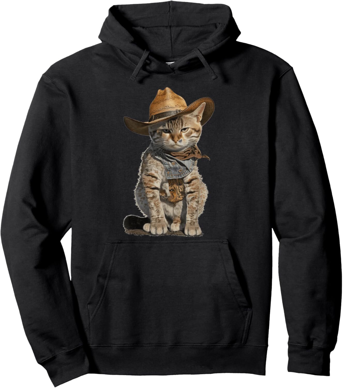 Hoodie for Mens Womens Cute Brown Cat Cowboy Pullover Hoodie Graphic Hoodies sweatshirt Pullover Long Sleeve