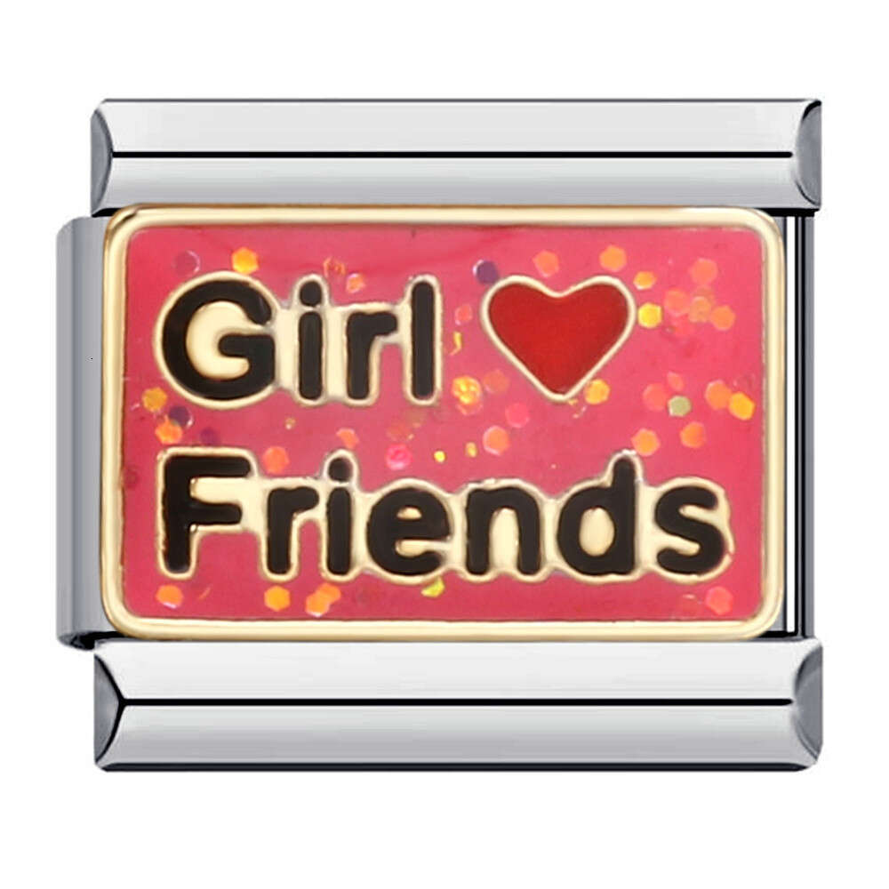 Family Elements DIY Welding enamel Italian charms Bracelet Accessories Italian Charm Links Stainless Steel Fit 9Mm Bracelet Jewelry DIY Making Gifts