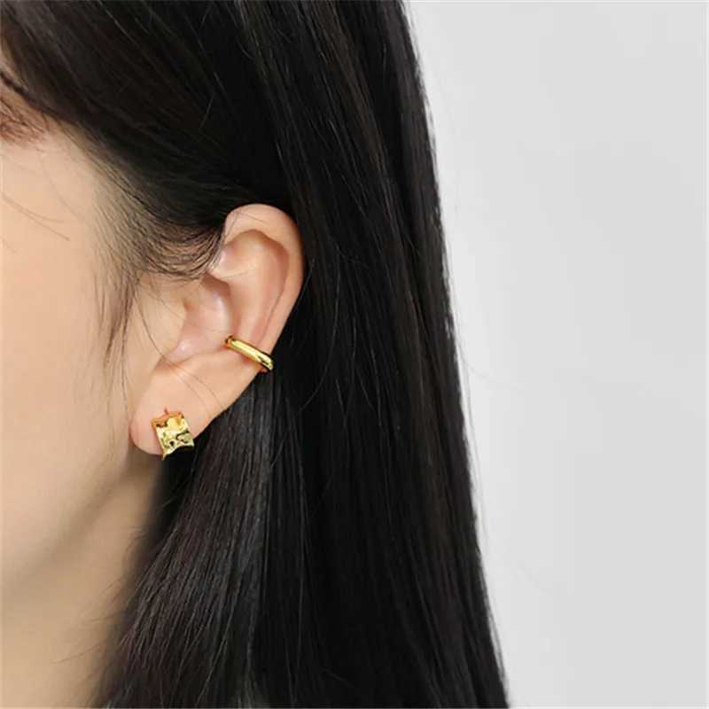 925 Sterling Silver European Simple Geometric Square Ear Bone Clip Women No Pierced Punk Hip Hop Street Art Party JewelryX240913