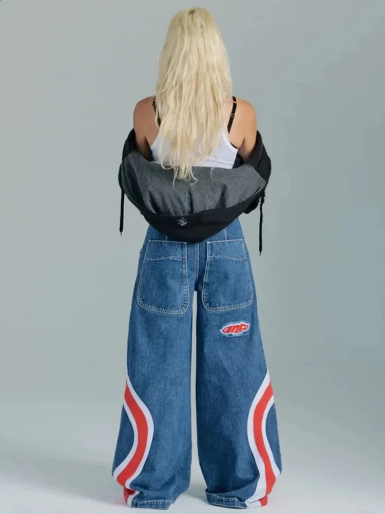 HOUZHOU Y2k Baggy Jeans Woman Oversize Wide Leg Denim Pants Harajuku Streetwear Korean Style Trousers Hip Hop American Vintage 240905