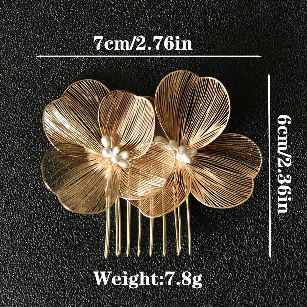 Fashion Bride Wedding Hair Combs Alloy Flower Women Hairpin Clips Birthday Party Headpiece Bridesmaid Hairwear JewelryX240913