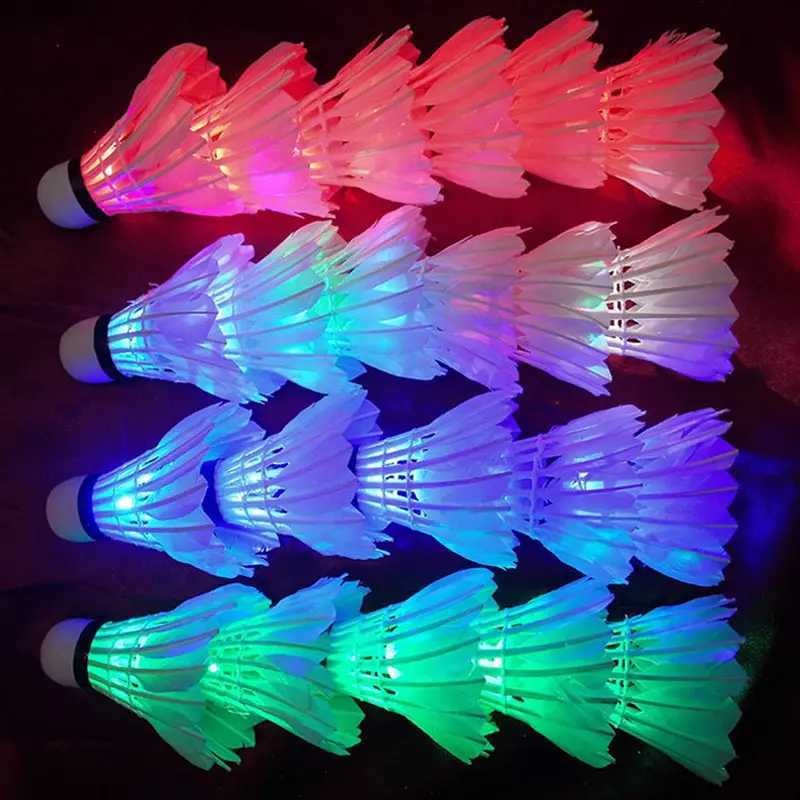 4pcs Lighting Badminton Dark Night Colorful LED Lighting Sport Badminton Light Spot Shuttlecock Accessory Red/Green/Blue/Colored Y240912