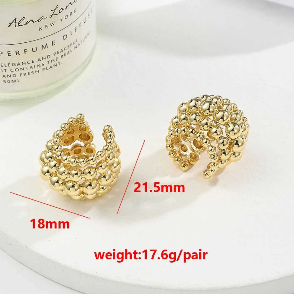 BenS C shape Ear cuffs for women big small beads clip on earring Hip Hop style No Pierced earrings Fashion jewelry wholesale E47X240913