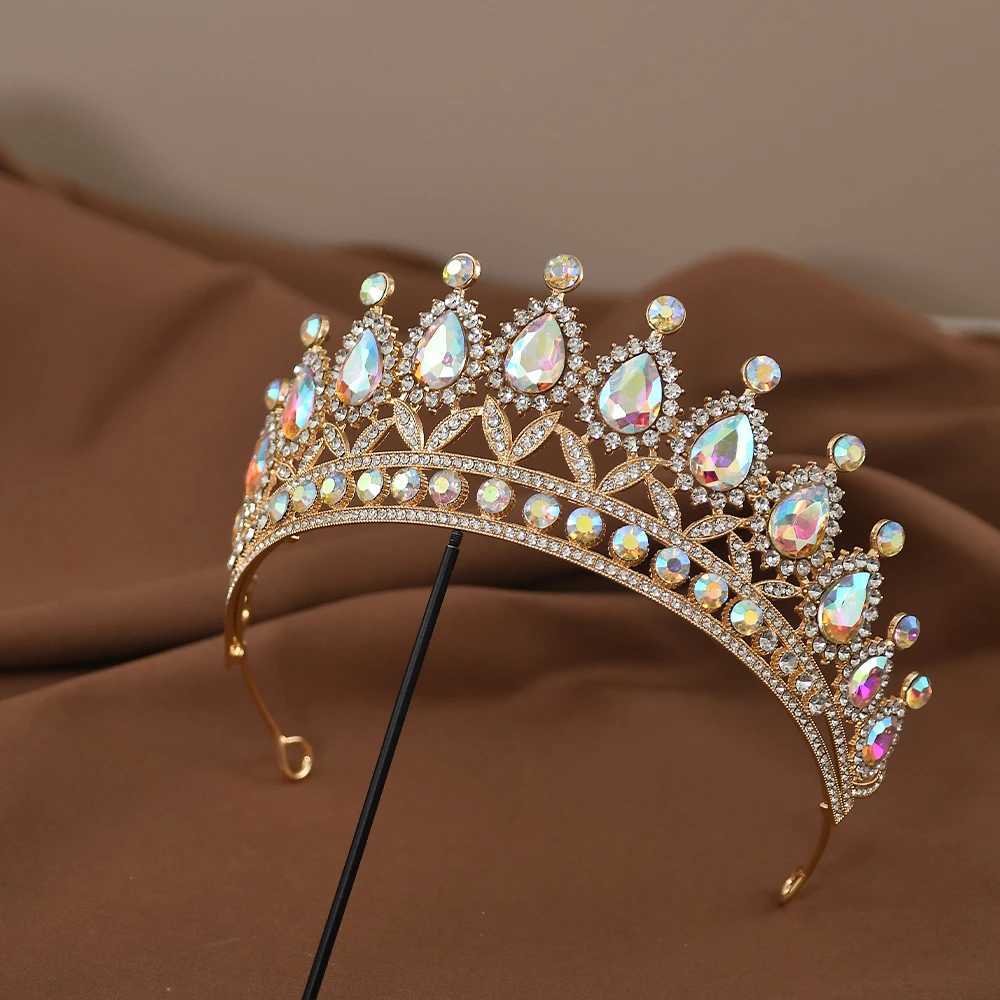 Princess Crystal Crown Baroque Vintage Rhinestone Tiara Pageant Prom Diadem Bridal Wedding Party Hair Accessories JewelryX240913