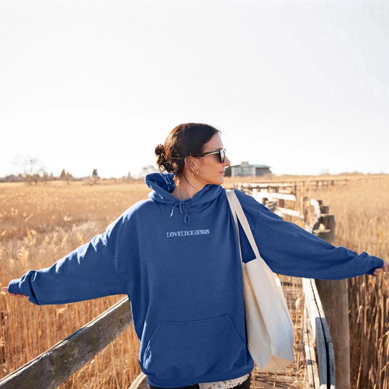 Women's Hoodies Love Like Jesus Oversized Graphic Hoodie Women Hip Hop Vintage Hooded Sweatshirts Pullover Tops For Casual Aesthetic Top