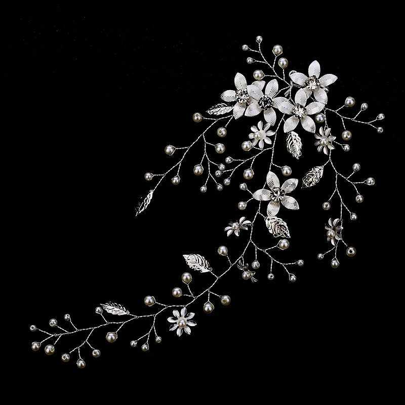 Tiara Wedding Hair Comb Clip Flower Women Wedding Hair Jewelry Headband Pearl Rhinestone Bride Headpiece Bridal Hair AccessoriesX240913