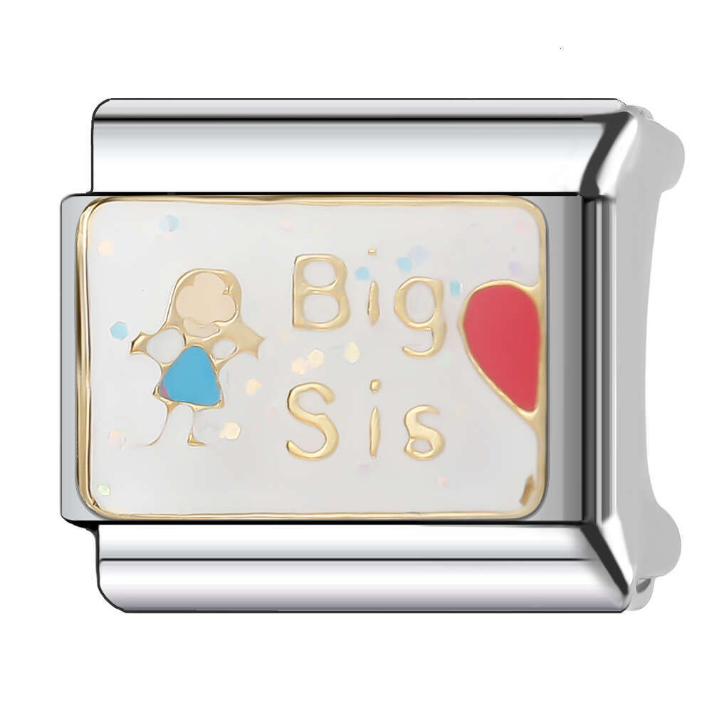 New Women's Gift Sweet heart and beautiful flowers Bead Italian Charms Links Bangle Beads Fit 9mm Stainless Steel Bracelet Making DIY For Women F