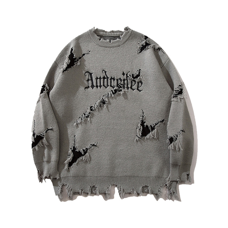 Men's Sweaters Crew Neck letter print Pullover Trendy Knit Streetwear Sweater for Fall/Winter