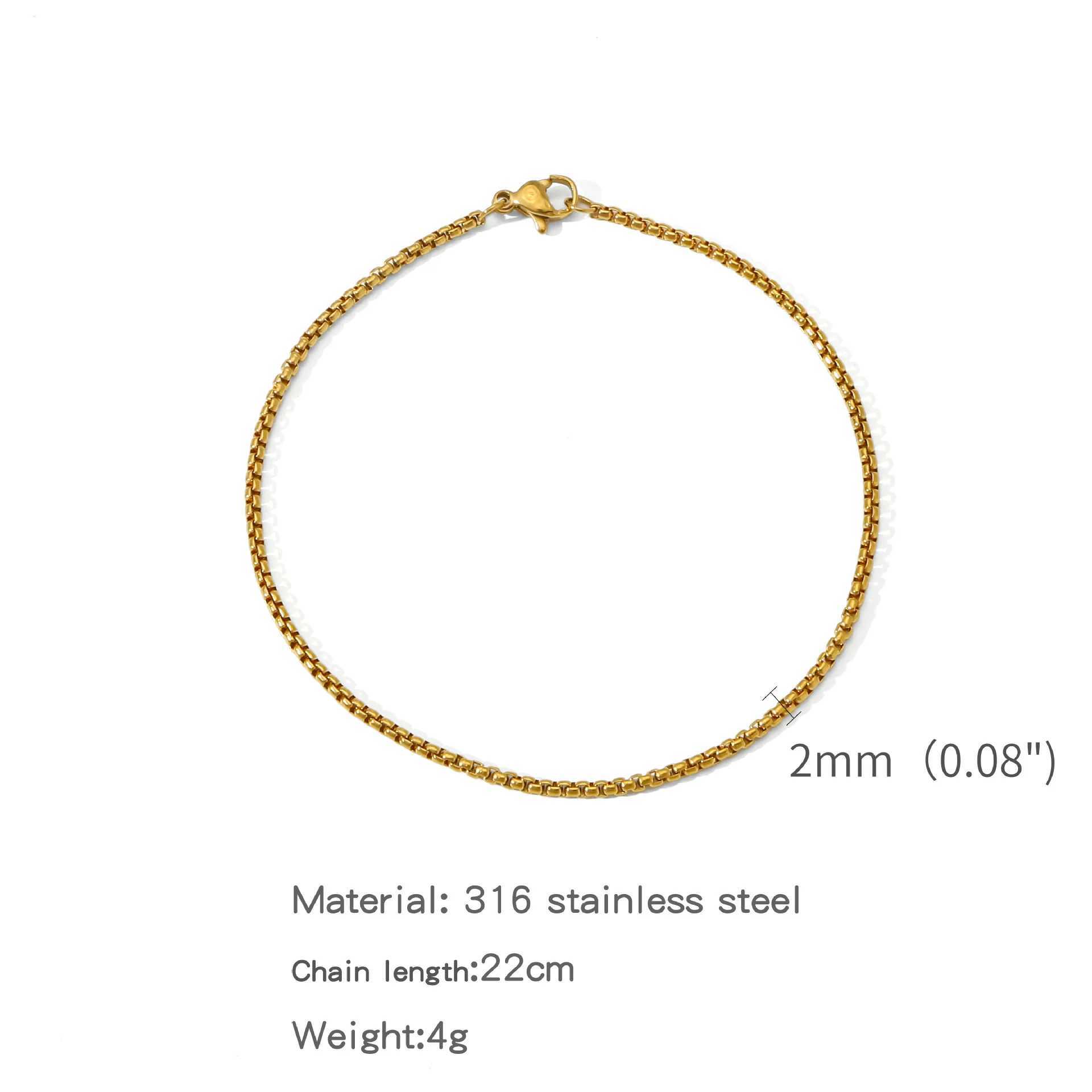 Stainless Steel Square Ball Chain Bracelet Men Titanium Steel Jewelry Hip-Hop Bracelet For Women Fashion Trend Accessories GifX240913