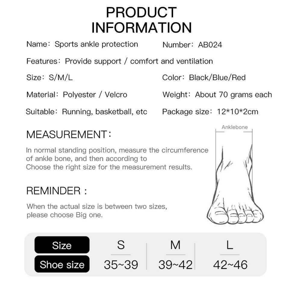 Bandage Elastic Breathable Ankle Strap Gym Tobillera Fitness Adjustable Compression Ankle Protectors Football Y240913