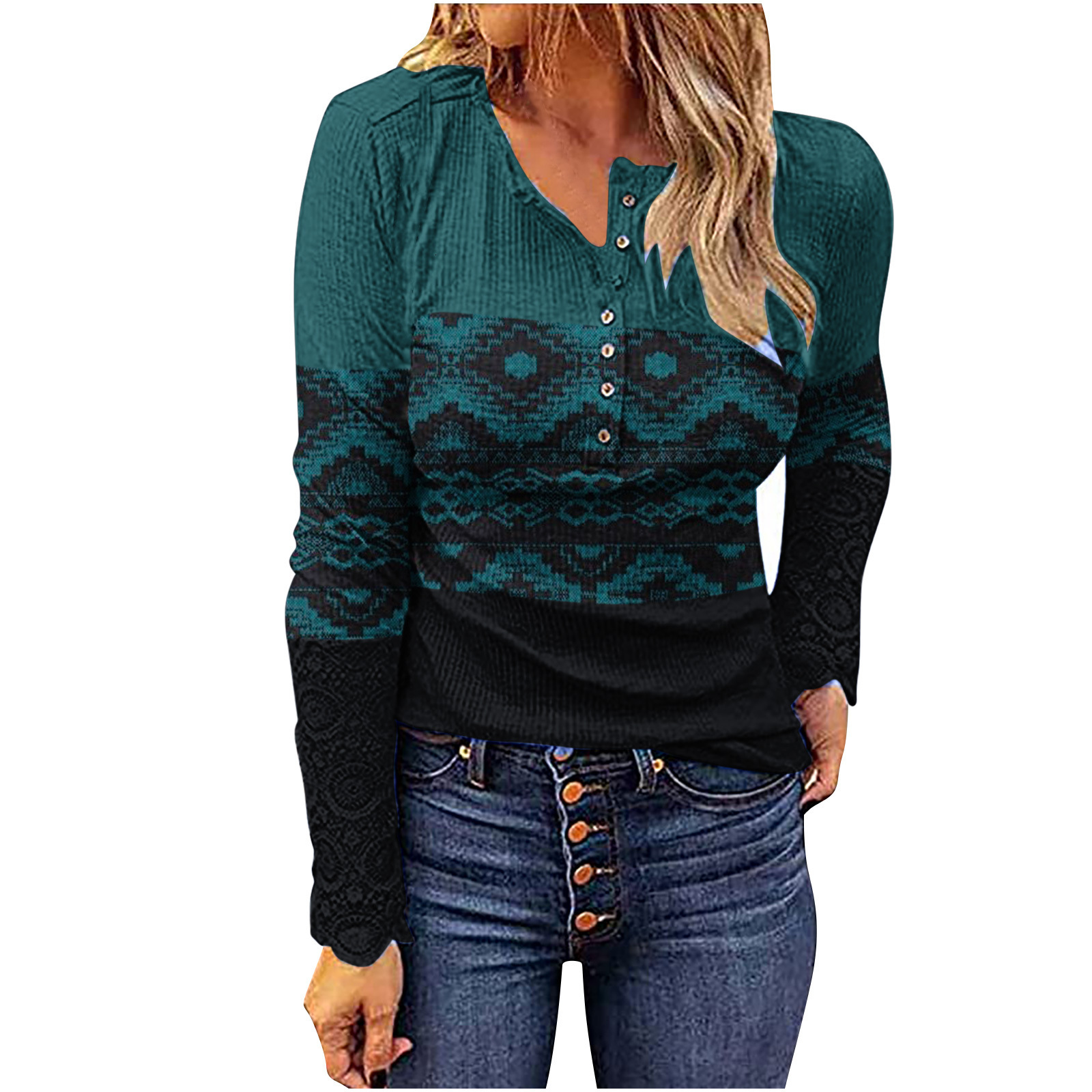 Autumn and winter western ethnic style knitted sweater base shirt