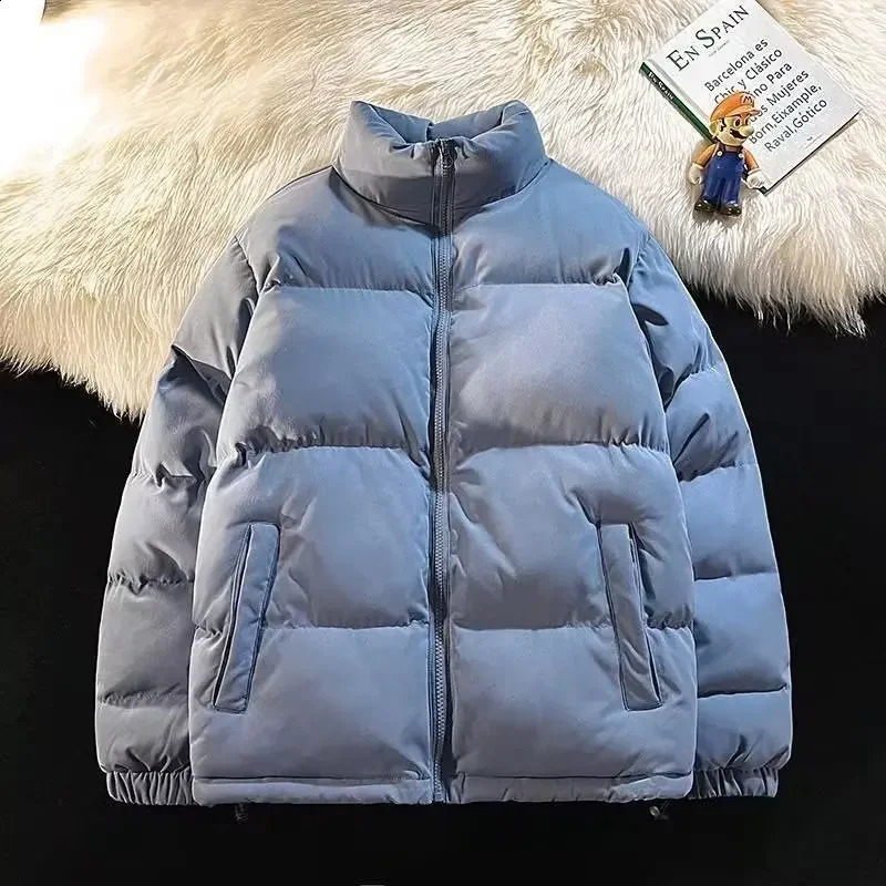 Trendy Cottonpadded Mens Jacket Loosefit Winter Coat Korean Style Casual Clothing Fashionable Cotton 240912