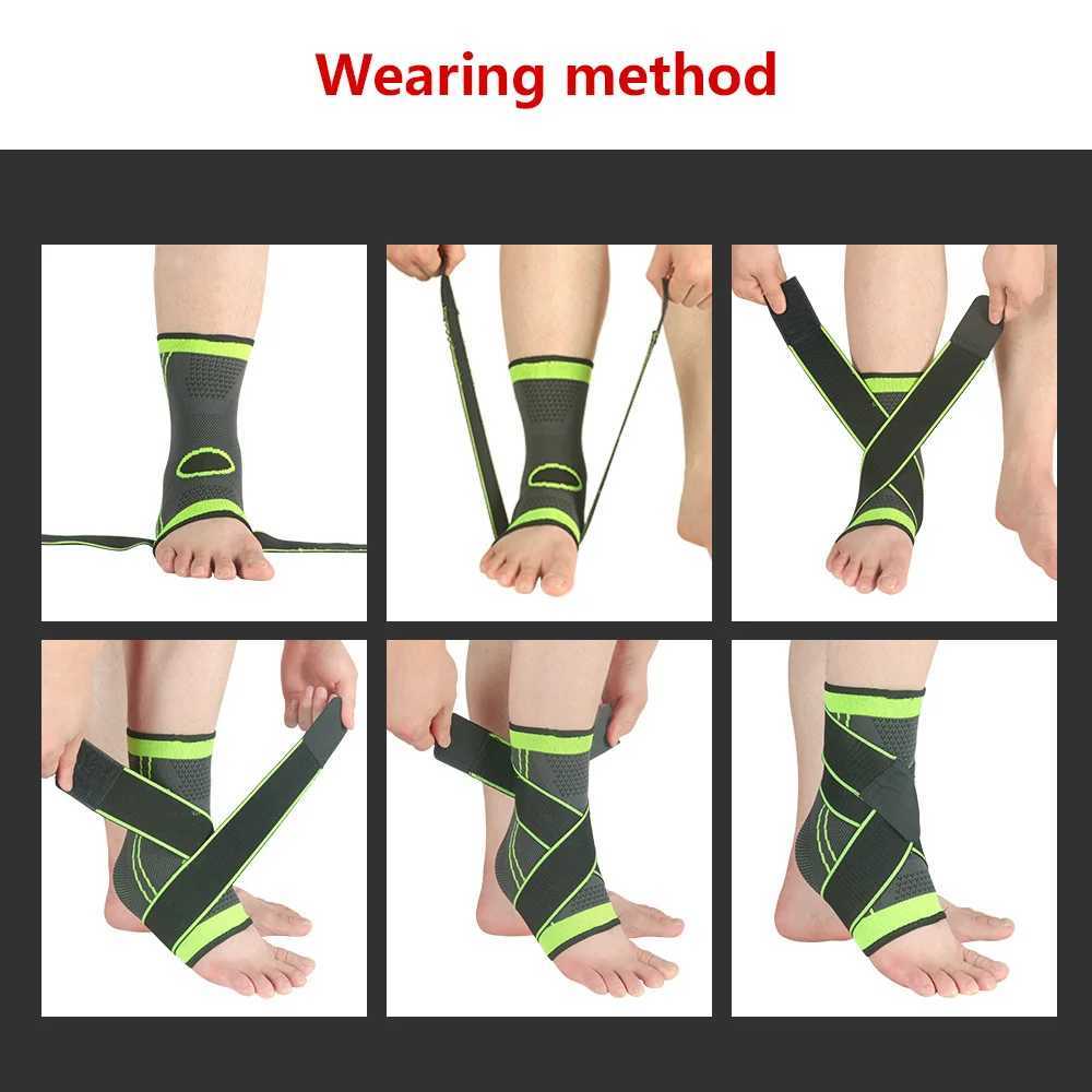 1pc Nylon Sports Gym Ankle Brace Protector Compression Strap Sleeves Support High Elastic Bandage Fitness Foot Protective Gear Y240913
