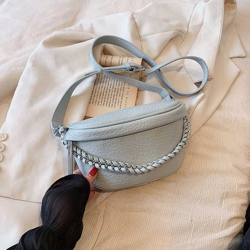 Elegant Solid Colour PU Leather Waist Bags For Women Simple Design Fanny Pack Female Waist Pack Ladies Crossbody Chest Bag Z240912