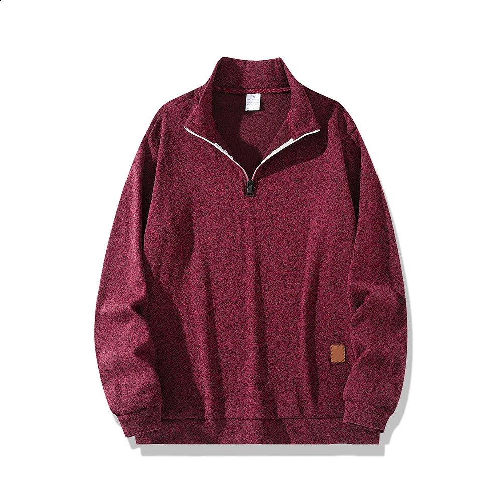 Mens Collar Half zipper Sweatshirts Spring Autumn Casual Pullover for Male Sweat Outdoor Turtleneck Coats Solid Sweatshir 240904