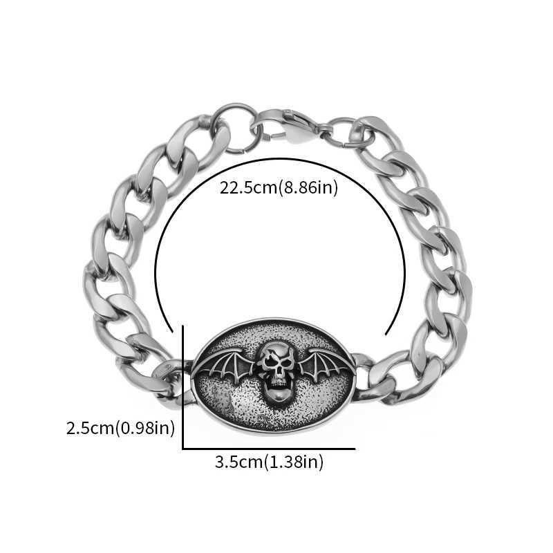 Retro Gothic Stainless Steel Skull Bat Bracelet for Men Personalized Motorcycle Riding Rock Party Exorcism JewelryX240913