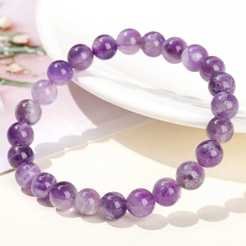 JD Natural Dream Lace Amethyst Stone Bead Bracelet Womens Amethyst Quartz Energy Bead Spiritual Healing Bracelet Jewelry Gift W240913