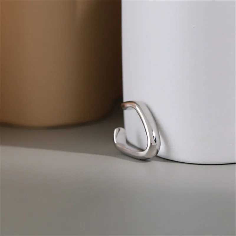 925 Sterling Silver European Simple Geometric Square Ear Bone Clip Women No Pierced Punk Hip Hop Street Art Party JewelryX240913