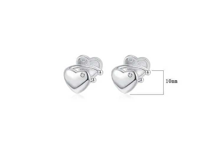 Real 925 Sterling Silver Minimalist Smooth Surface Heart Ear Cuff Clip on Earring for Women Wedding Party Fine Jewelry DA1745X240913