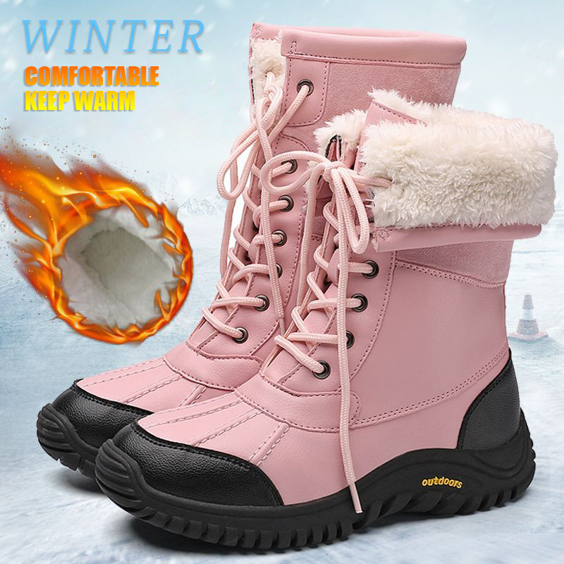 Men Boots Platform High Quality Keep Warm Winter Outdoor Snow Boots Waterproof Comfortable Plush Luxury Winter Shoes Woman
