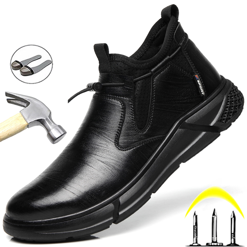 Safety Male Indestructible Work Sneakers Men Waterproof Protective Shoes Puncture-Proof Security Footwear cd44