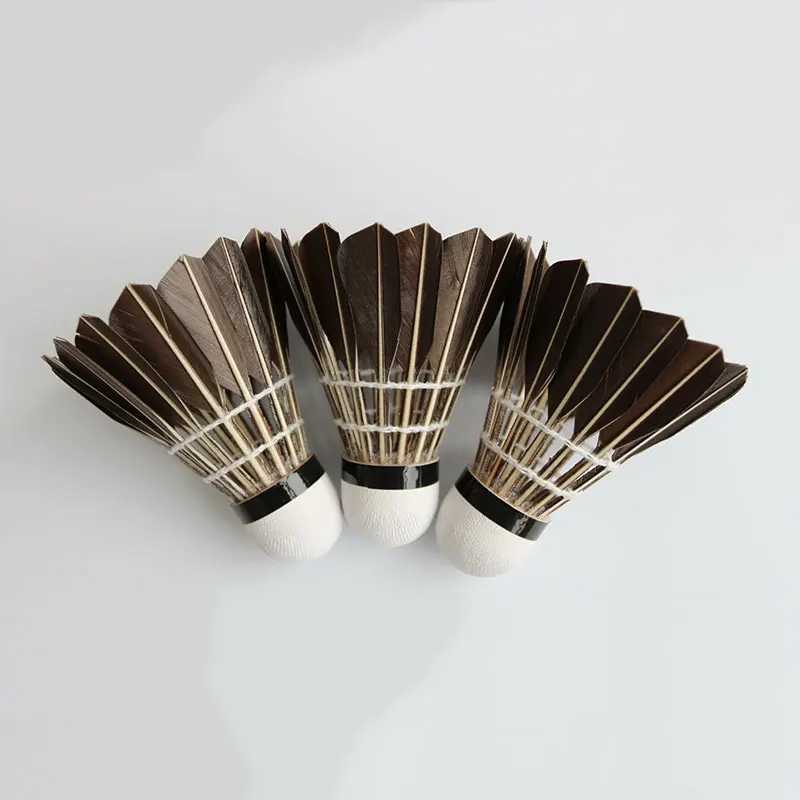 Black Barreled Badminton Training Match Black Goose Feather 12-pack Wholesale Badminton. Shuttlecock Durable Shuttlecock Y240912