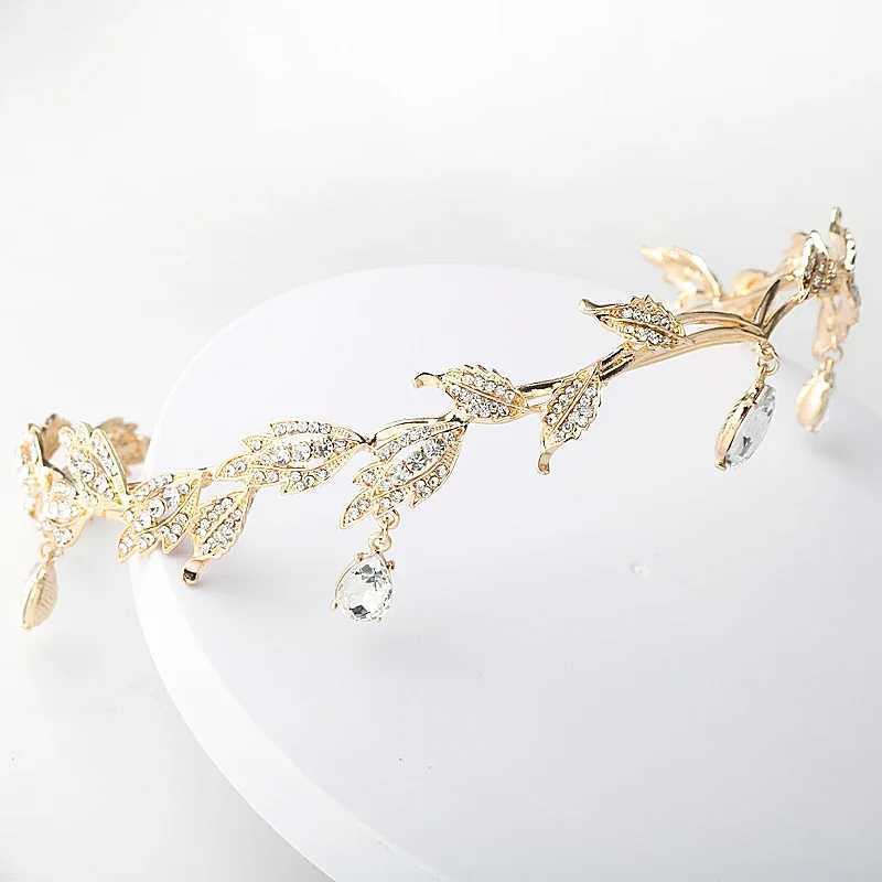 Movie King Round Elves Crown Tiara Women Waterdrop Zircon Headband Bridal Hair Accessories Crown Wedding Headwear GiftsX240913