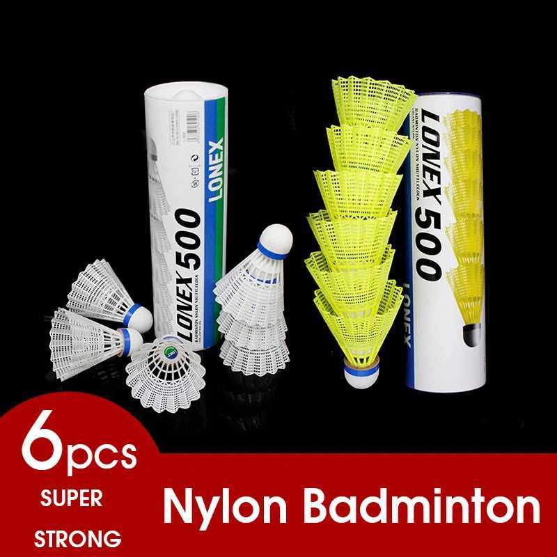 6pcs/tube Super Nylon Shuttlecock Table Fiber Ball Head Full Round Wool Style Plastic Use Durable Badminton for Outdoor Training Y240912
