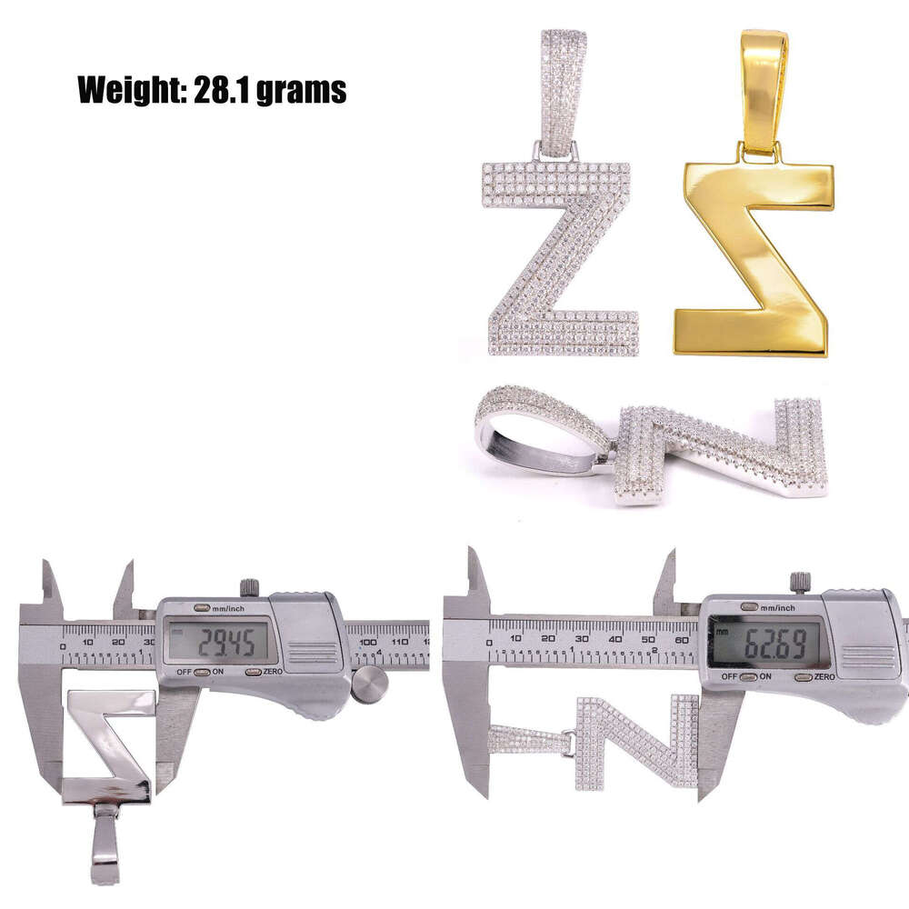 Custom Hip Hop Pendent Gold Plated Sterg Sier Iced Out VVS Moissanite Dia Initials Letter Fine Pendant